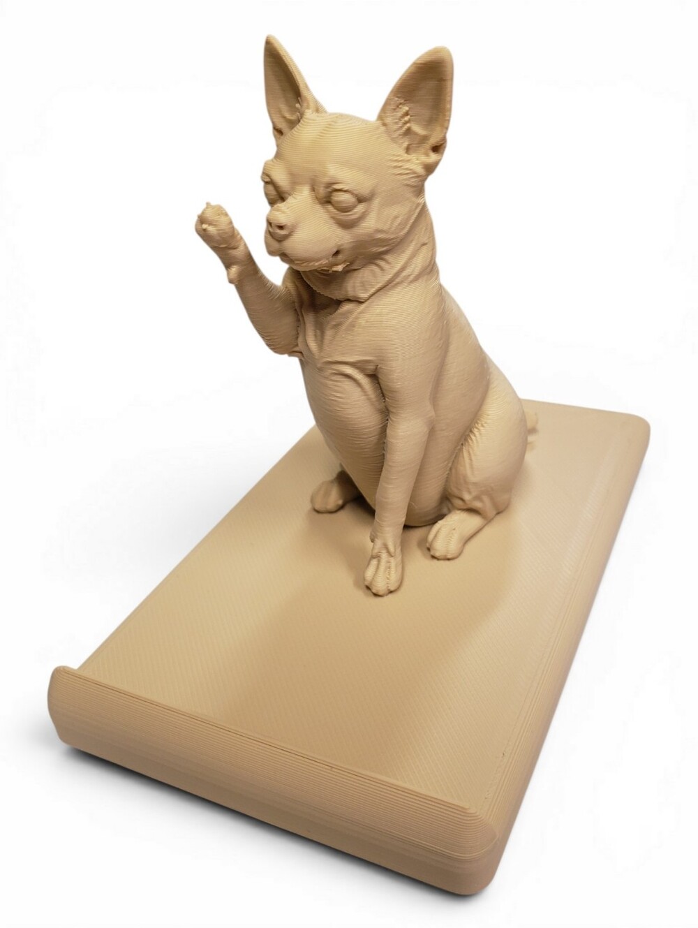 Hand Crafted Chihuahua Dog Raised Paw Phone Holder - Picture 3 of 4
